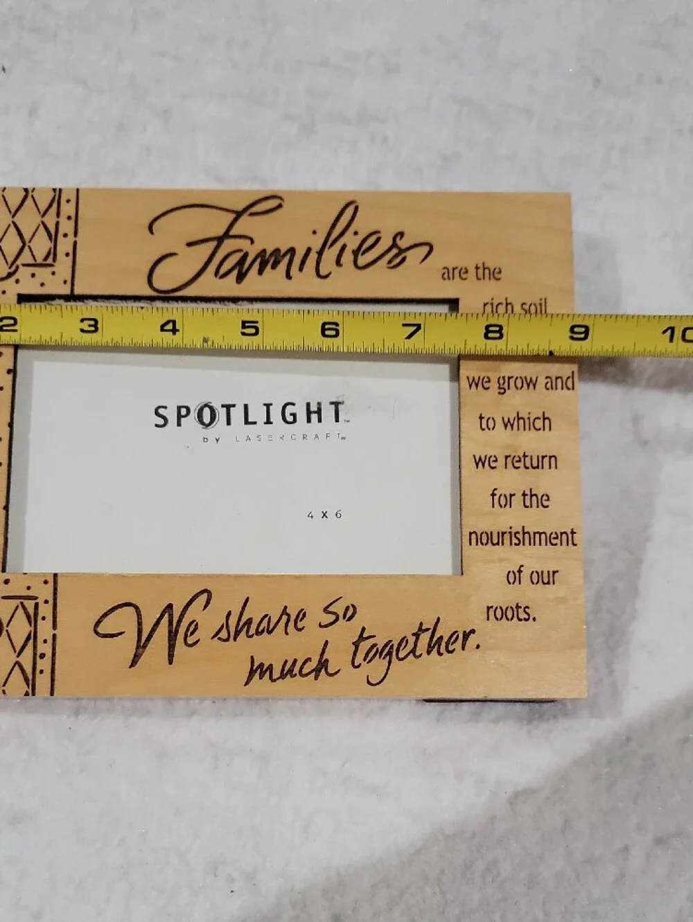 Laser Engraved Families Wooden Picture Frame - Natural Finish New